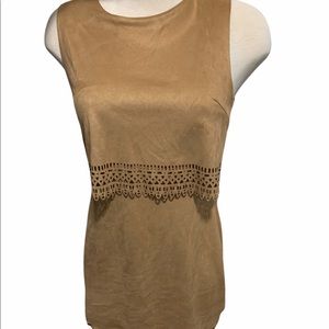 COPY - Cisna Pocahontas Native American brown suede sheath dress